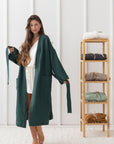 Set of linen waffle robes with towels - Linen Couture Boutique