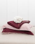 Dark Plum and Pale Pink double side linen bedding set, two tones - Linen Couture