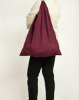 Dark Plum linen origami tote bag - Linen Couture