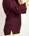Dark Plum linen oversize top - Linen Couture
