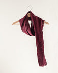 Dark Plum linen scarf - Linen Couture
