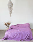 Deep Rose linen bed throw - Linen Couture