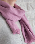Deep Rose linen scarf - Linen Couture