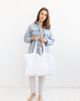 Grey linen beach bag - Linen Couture