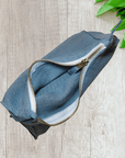 Greyish Mint linen makeup bag - Linen Couture