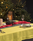 Handmade Pear Linen Christmas Tablecloth for Dining Tables - Linen Couture