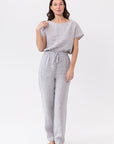 Ice Blue linen / Natural Linen Pajama set / Linen loungewear / Linen sleepwear - Linen Couture