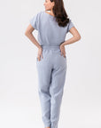 Ice Blue linen / Natural Linen Pajama set / Linen loungewear / Linen sleepwear - Linen Couture