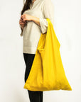 Lemon linen triangle bag - Linen Couture