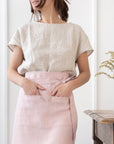 Lemon linen waist apron - Linen Couture
