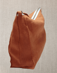 Light Chestnut linen toiletry bag - Linen Couture