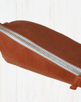 Light Chestnut linen toiletry bag - Linen Couture