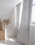 Light Grey linen curtain with grommets - Linen Couture
