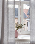 Light Grey linen curtain with multifunctional heading tape - Linen Couture