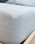 Light Grey linen fitted bedsheet - Linen Couture