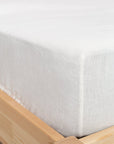 Light Grey linen fitted bedsheet - Linen Couture