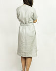 Light Grey linen wrap dress - Linen Couture
