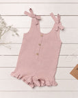 Linen Romper with Ruffles for Kids - Linen Couture