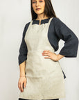 Moss Green linen apron - Linen Couture