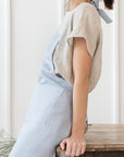 Moss Green linen apron - Linen Couture