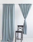 Mustard linen curtain with multifunctional heading tape - Linen Couture