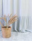 Natural Light linen curtain with ruffles, rod pocket - Linen Couture