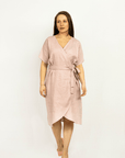 Natural Light linen wrap dress - Linen Couture