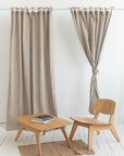 Natural linen curtain with tie top - Linen Couture