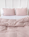 Pale Pink linen duvet cover with ties - Linen Couture