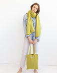 Pear linen tote bag - Linen Couture