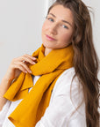 Reddish brown linen scarf - Linen Couture