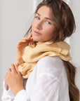 Reddish brown linen scarf - Linen Couture