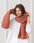 Reddish brown linen scarf - Linen Couture