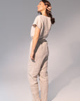 Striped Dark Grey linen / Natural Linen Pajama set / Linen loungewear / Linen sleepwear - Linen Couture