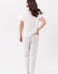 White linen / Natural Linen Pajama set / Linen loungewear / Linen sleepwear - Linen Couture