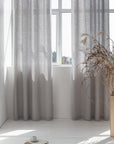 White linen curtain with grommets - Linen Couture Boutique