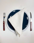 Set of White Linen Napkins with a Decorative Hem (250 gsm) - Linen Couture Boutique