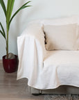 White linen couch cover - Linen Couture Boutique