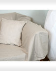 White linen couch cover - Linen Couture Boutique
