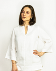 White Linen top, Linen blouse, Oversize top, Women's Linen Clothing - Linen Couture