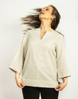 White Linen top, Linen blouse, Oversize top, Women's Linen Clothing - Linen Couture