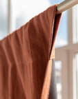 Reddish Brown linen curtain with blackout, rod pocket - Linen Couture Boutique