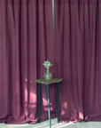 Dark Plum linen curtain with tabs - Linen Couture