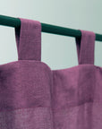 Dark Plum linen curtain with tabs - Linen Couture