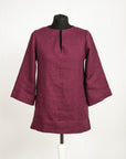 Dark Plum linen oversize top - Linen Couture