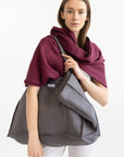 Dark Plum linen scarf - Linen Couture