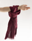 Dark Plum linen scarf - Linen Couture