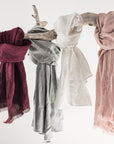 Deep Rose linen scarf - Linen Couture