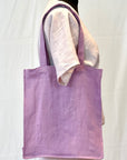 Deep Rose linen tote bag with embroidery - Linen Couture
