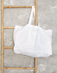 Double Cloth linen beach bag with pocket - Linen Couture